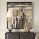Landslide - Framed Abstract Print - Black / Brass / Gold / Gray / Orange / White / Yellow - Uttermost - Framed Prints - Elite Enclave Home