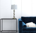 Geo Glass Table Lamp With Shade - Brushed Gold