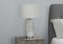 Ceramic Cylinder Table Lamp With Gray Drum Shade - Gray And Silver - HomeRoots - Table Lamps - Elite Enclave Home