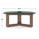 Ignis - Round Glass Coffee Table - Brown / Woodtone