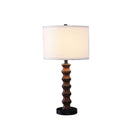 Polyresin Indents Table Lamp With White Shade - Dark Cherry