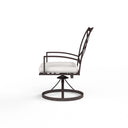 La Jolla - Swivel Dining Chair, With Self Welt - Canvas Flax / Dark Brown
