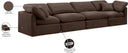 Indulge - Velvet 4 Seat Modular Sofa - Meridian Furniture - Stationary Sectionals - Elite Enclave Home