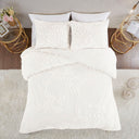 Veronica - 3 Piece Tufted Floral Comforter Set - Off White