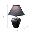 Ceramic Bedside Table Lamp With Black Shade - Black