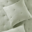 Breeze - King Cotton Gauze Embroidered Quilt Set - Sage
