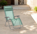 Metal Outdoor Zero Gravity Chair With Green Cushion - Green