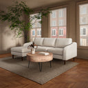 Quinn - Sectional - Oatmeal - Moe's Home Collection - Stationary Sectionals - Elite Enclave Home