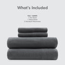 Cotton Blend Jersey Knit - Queen All Season Sheet Set - Dark Gray