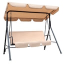Steel Outdoor Swing Chair With Beige Cushion - Beige
