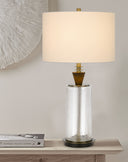 30" Metal Table Lamp With Empire Shade - Clear White - HomeRoots - Table Lamps - Elite Enclave Home