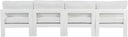 Nizuc - Outdoor Patio 4 Seat Armless Modular Sofa With White Frame - Meridian Furniture - Stationary Sectionals- Elite Enclave Home