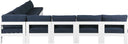 Nizuc - Outdoor Patio 9 Piece Modular Sectional With White Frame - Meridian Furniture - Stationary Sectionals- Elite Enclave Home