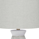 Ceramic Round Table Lamp With Gray Drum Shade - Gray And White - HomeRoots - Table Lamps - Elite Enclave Home