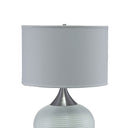 Gourd Bedside With White Shade - Silver