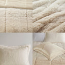 Brielle - Ombre Shaggy Long Fur Twin Comforter Mini Set - Natural