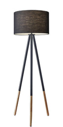 Tripod Floor Lamp With Black Drum Shade - Black - HomeRoots - Floor Lamps - Elite Enclave Home