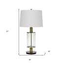 31" Metal Table Lamp With Empire Shade - Clear White - HomeRoots - Table Lamps - Elite Enclave Home