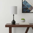 Metal Table Lamp With Beige Drum Shade - Bronze - HomeRoots - Table Lamps - Elite Enclave Home