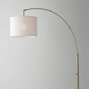Arc Floor Lamp With Off - White Solid Color Drum Shade - Brass - HomeRoots - Floor Lamps - Elite Enclave Home