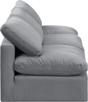 Indulge - Velvet 3 Seat Modular Armless Sofa - Meridian Furniture - Stationary Sectionals - Elite Enclave Home