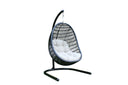 Aluminum Outdoor Swing Chair With Beige Cushion - Beige