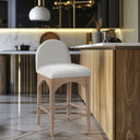 Waldorf - Chenille Stool With Natural Legs - Meridian Furniture - Counter Height (24" - 27") - Elite Enclave Home