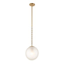Ripple - 1 Light Frost Glass Pendant - Gold
