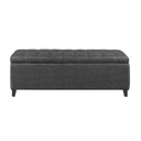 Shandra - Tufted Top Soft Close Storage Bench - Charcoal - Madison Park - Storage Benches - Elite Enclave Home