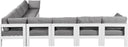 Nizuc - Outdoor Patio 9 Piece Modular Sectional With White Frame - Meridian Furniture - Stationary Sectionals- Elite Enclave Home