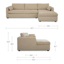 Burrow - Sleeper Sectional With Right Storage Chaise - Sand - Moe's Home Collection - Sleeper Sectionals - Elite Enclave Home