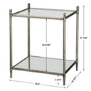Gannon - Mirrored Glass End Table - Pearl Silver
