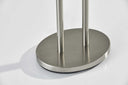 Metal Bedside Table Lamp With White Shade - Silver