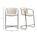 Freeman - Chrome Frame Counter Stool (Set of 2) - Blended Cream - Moe's Home Collection - Stool Sets - Elite Enclave Home