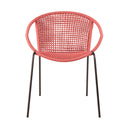25" Metal Outdoor Dining Chair (Set of 2) - Red