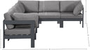 Nizuc - Outdoor Patio 6 Piece Modular Sectional With Gray Frame