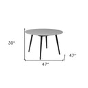 Rounded Stone Outdoor Dining Table - Gray