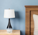 Glass Table Lamps With White Empire Shade (Set of 2) - Black And White