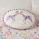 Lulu - Floral Reversible Cotton Comforter Set With Throw Pillow - Purple