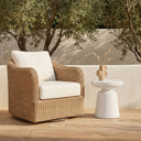 Ruth - Outdoor Side Table - White / Light Brown - Moe's Home Collection - Side Tables - Elite Enclave Home