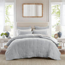 Breeze - King Cotton Gauze Embroidered Quilt Set - Blue