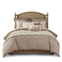 Grace - 8 Piece Geometric Comforter Set - Taupe