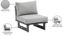 Maldives Water-Resistant Outdoor Patio Armless Chair with Gray Frame