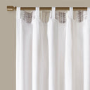 Samara - 50x84" Poly Printed Curtain Panel With Tufted Stripe And Lining - White / Brown - Madison Park - Curtains & Drapes - Elite Enclave Home