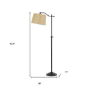 Adjustable Traditional Shaped Floor Lamp With Tan Square Shade - Bronze - HomeRoots - Floor Lamps - Elite Enclave Home