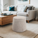 Tara - Round Storage Ottoman - Beige - Chapel Hill - Storage Ottomans - Elite Enclave Home