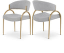 Privet - Dining Chair (Set of 2) - Gold Base - Meridian Furniture - Chair Sets - Elite Enclave Home