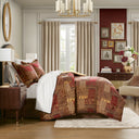 Galleria - 4 Piece Queen Red Comforter Set - Red
