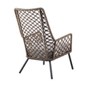 Metal Outdoor Arm Chair With Gray Cushion - Light Brown / Gray
