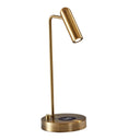Metal LED Desk Lamp With USB And Wireless Charging - Brass - HomeRoots - Table Lamps - Elite Enclave Home